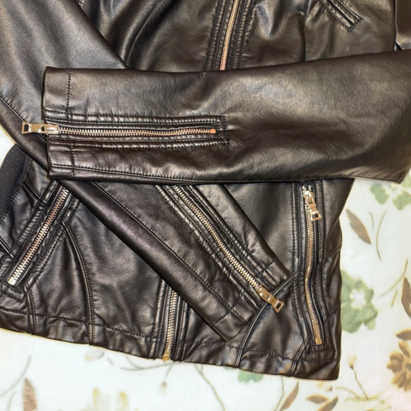 Faux Leather Jacket in Black - Picture 7 of 9